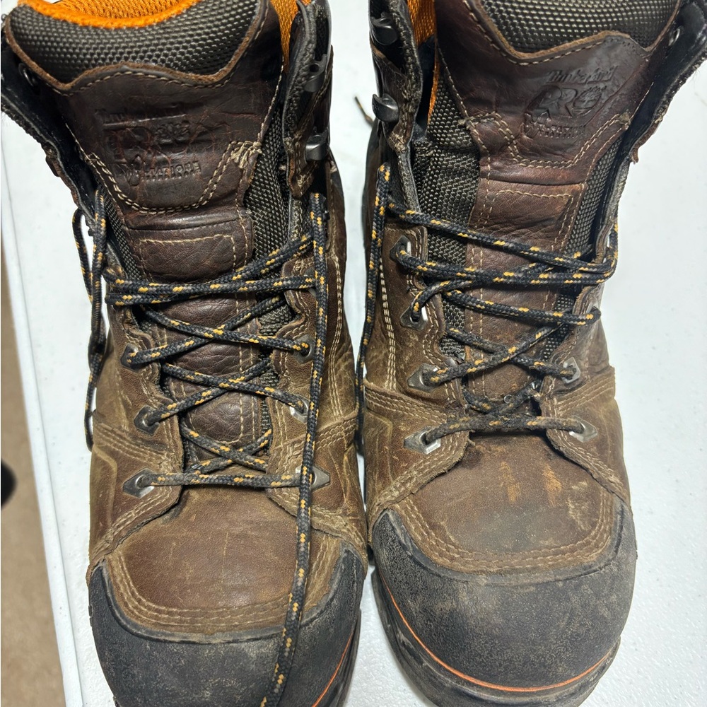 Timberland Pro Composite Safety Toe Men's Brown Leather Boots 10.5 Wide